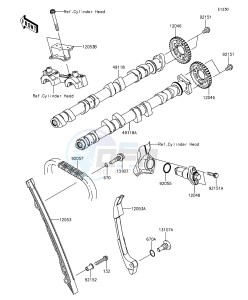 Z1000 ABS ZR1000GGF FR GB XX (EU ME A(FRICA) drawing Camshaft(s)/Tensioner