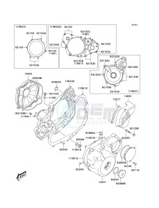 KLX 400 A [KLX400SR KLX400R] (A1-A2 A2 CAN ONLY) [KLX400SR KLX400R] drawing ENGINE COVER-- S- -