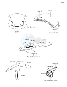 Z1000SX ZX1000WHF XX (EU ME A(FRICA) drawing Decals(Black)