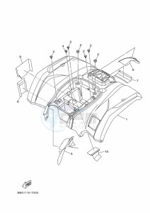 YFM450FWBD KODIAK 450 EPS (BHT4) drawing REAR FENDER