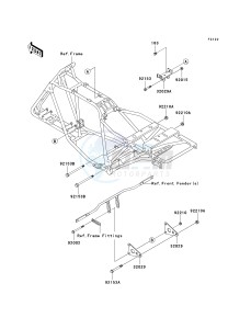 KLF 250 A [BAYOU 250] (A6F-A9F) A6F drawing ENGINE MOUNT