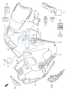 GSX750F (E2) drawing COWLING BODY (MODEL R)