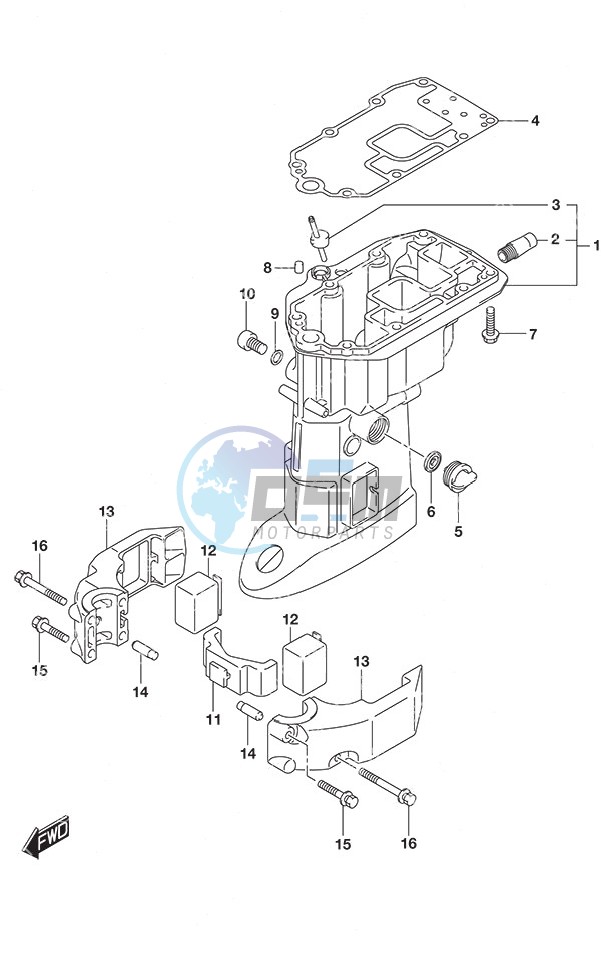 Drive Shaft Housing Remote Control Tiller Handle w/Power Tilt