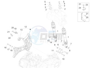 GTS 300 SUPER 4T 4V IE ABS E4 (EMEA) drawing Rear suspension - Shock absorber/s