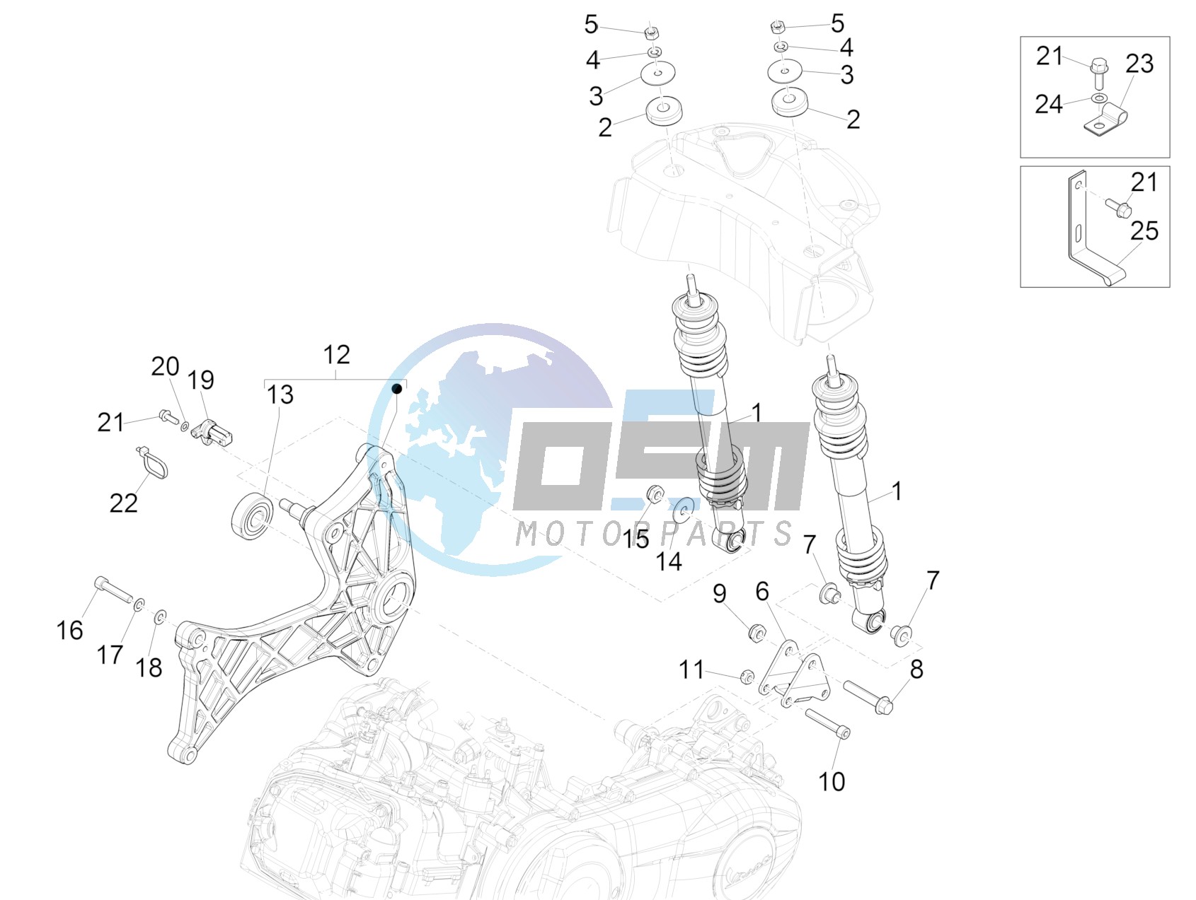 Rear suspension - Shock absorber/s