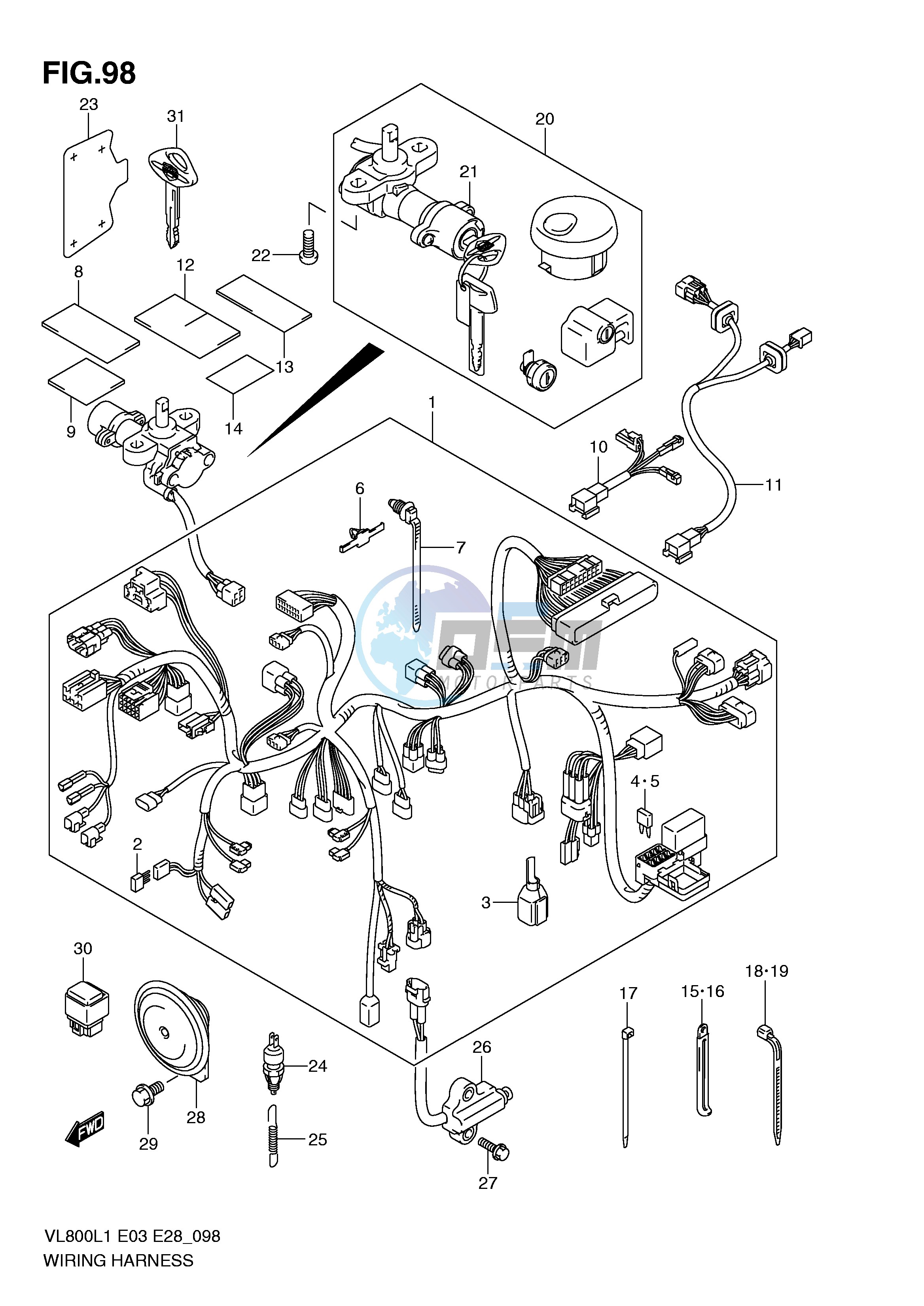 WIRING HARNESS (VL800L1 E28)