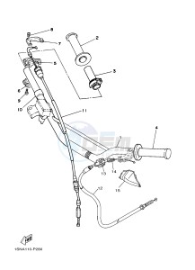 YZ85LW (1SNA 1SNC 1SPA 1SPC) drawing STEERING HANDLE & CABLE