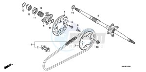 TRX400XD TRX400XD Australia - (U) drawing REAR WHEEL AXLE/DRIVE CHAIN