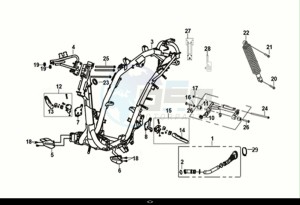 JET 14 125 AC (XC12W2-EU) (E5) (M1) drawing FRAME BODY - ENGINE MOUNT