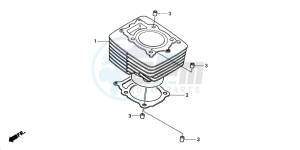 TRX350TE FOURTRAX 350 ES drawing CYLINDER