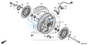 GL1800BF F6B Bagger - GL1800BF UK - (E) drawing FRONT WHEEL