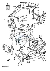 GSX-R750 (J-K-L) drawing COWLING (MODEL J 7JJ,9HD)