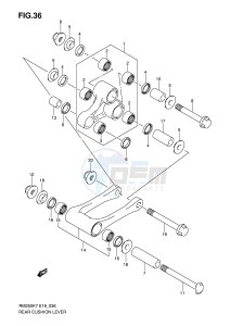 RM250 (E19) drawing REAR CUSHION LEVER