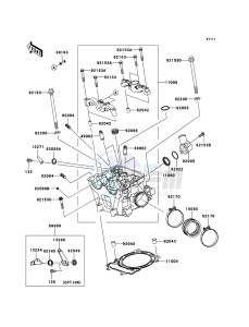 KX450F KX450D6F EU drawing Cylinder Head