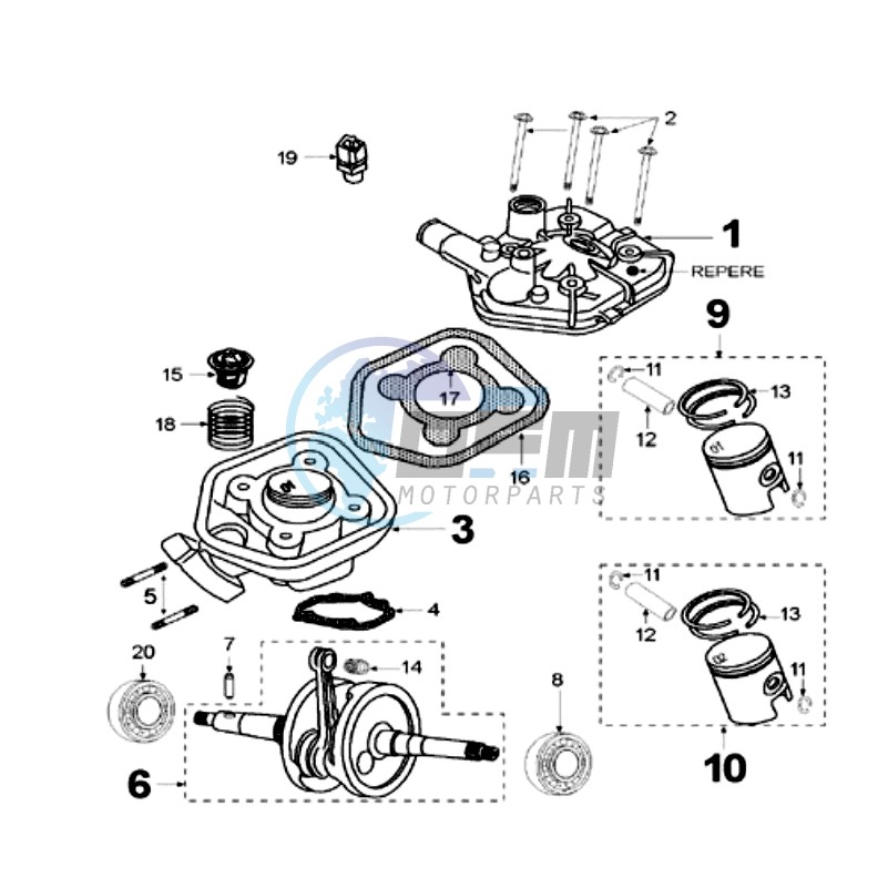 CRANKSHAFT AND CYLINDER PULSAIR