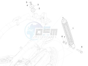 Liberty 50 iGet 4T 3V 25kmh (EMEA) drawing Rear suspension - Shock absorber/s