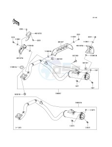 KLX 110 A (KLX110 MONSTER ENERGY) (A6F-A9FA) A8F drawing MUFFLER-- S- -