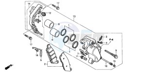 VT1100C2 drawing FRONT BRAKE CALIPER