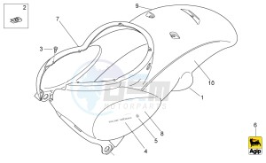 Scarabeo 50 2t e2 (eng. piaggio) drawing Rear body I - Rear fairing