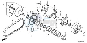 NSC50E Vision 50 - NSC50E UK - (E) drawing DRIVEN FACE