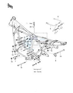 KZ 650 F (F1) drawing FRAME FITTINGS