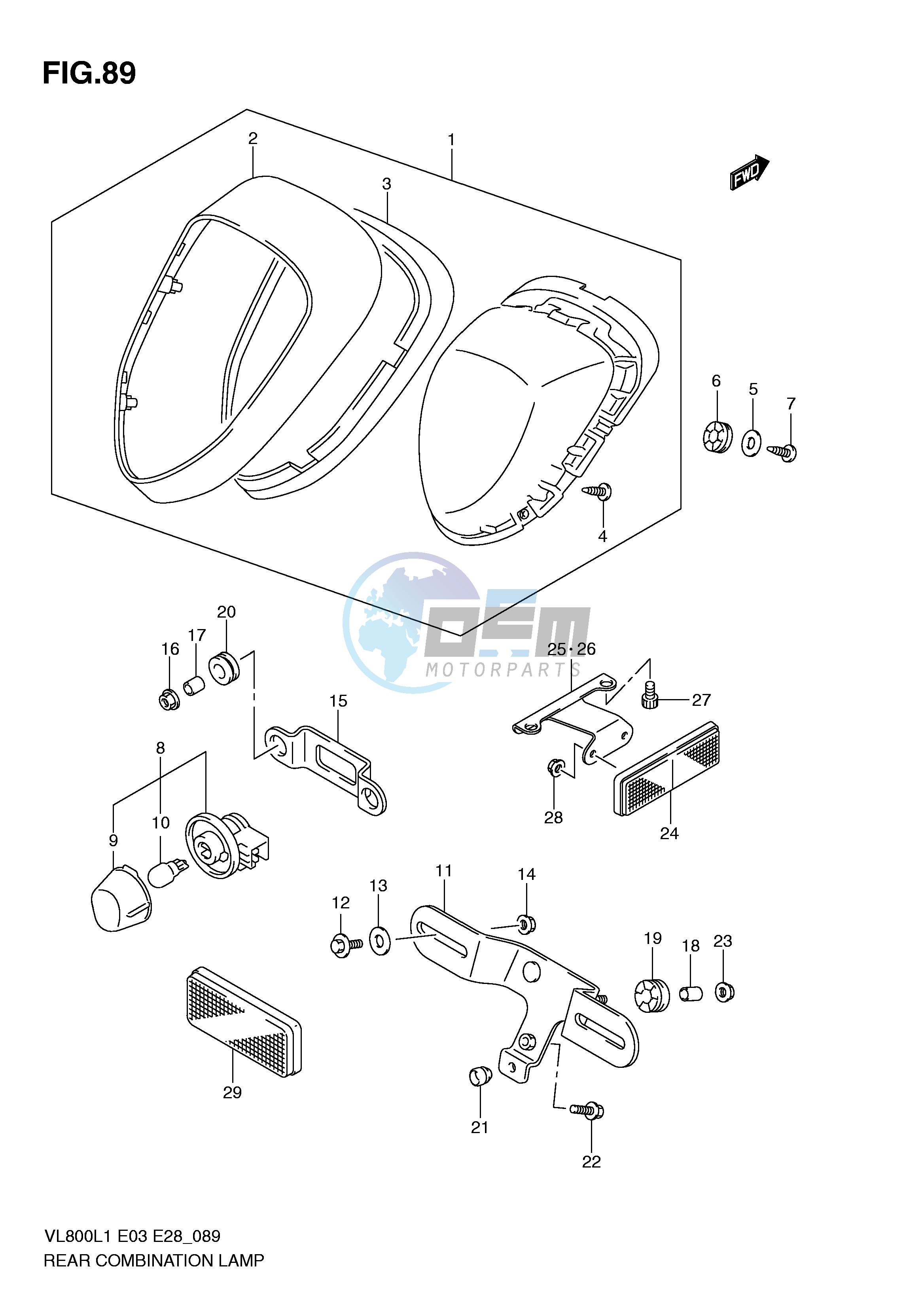 REAR COMBINATION LAMP (VL800L1 E28)