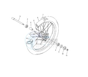 WR F 250 drawing FRONT WHEEL