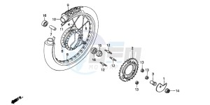 CRM75R drawing REAR WHEEL