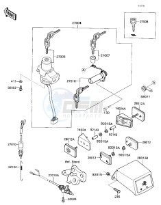 ZX 750 H [NINJA ZX-7] (H1) [NINJA ZX-7] drawing IGNITION SWITCH_LOCKS_REFLECTORS