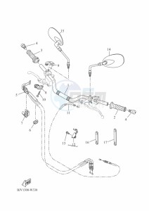 XSR700 MTM690 (BJV1) drawing STEERING HANDLE & CABLE