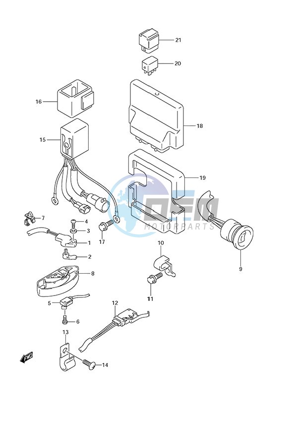 PTT Switch/Engine Control Unit