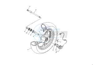 YP MAJESTY 400 drawing FRONT WHEEL MY04