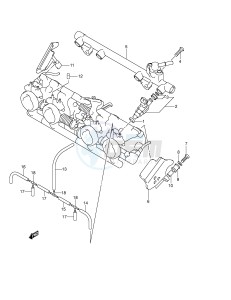 GSX1400 (E2) drawing THROTTLE BODY HOSE JOINT (MODEL K3 K4 K5)