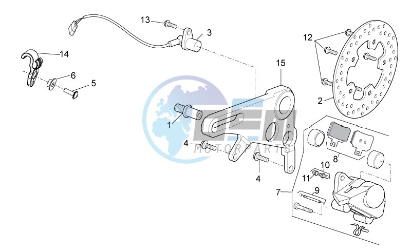 Rear brake caliper