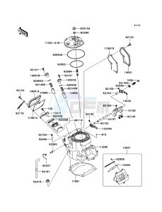 KX250 KX250R7F EU drawing Cylinder Head/Cylinder