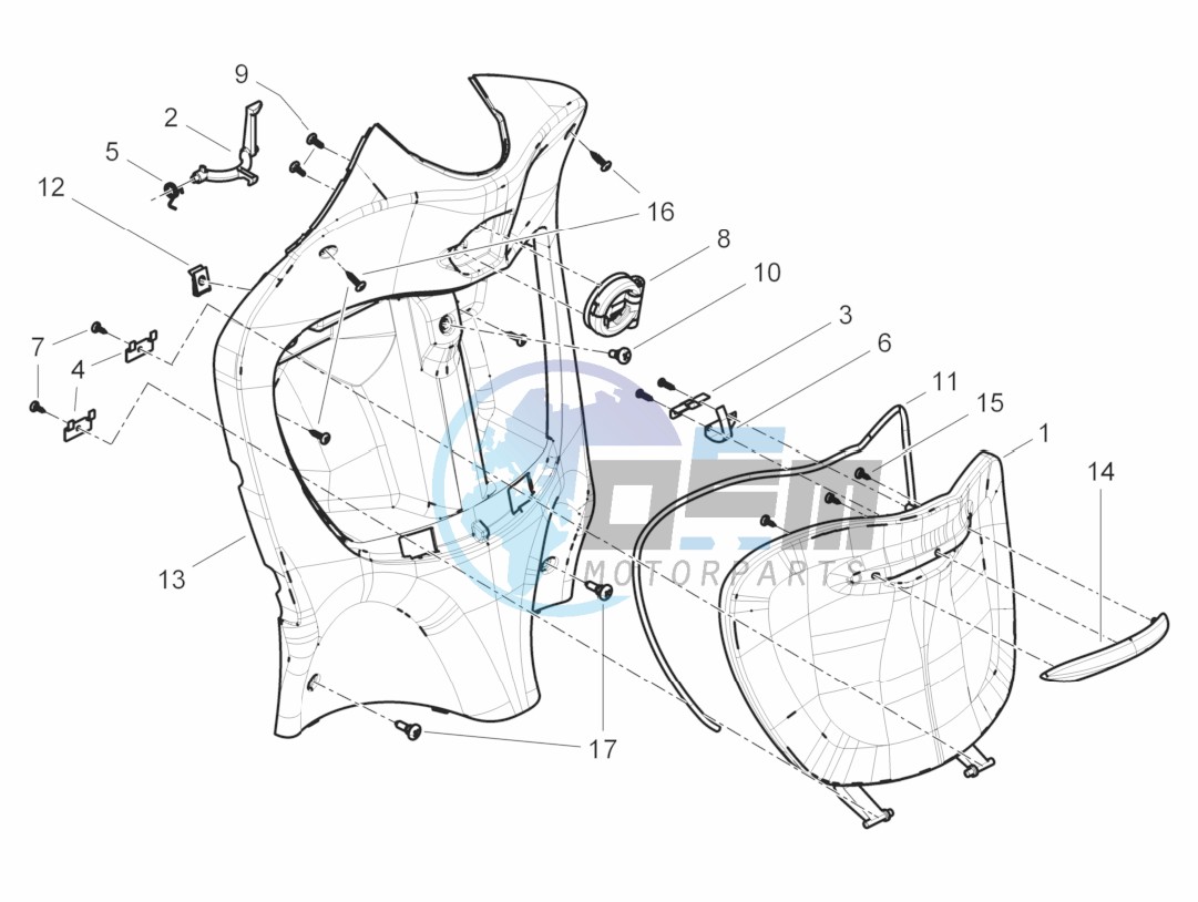 Front glove-box - Knee-guard panel