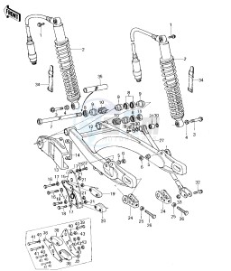 KX 125 A (A4-A5) drawing SWING ARM_SHOCK ABSORBERS -- 78-79 KX125-A4_A5- -