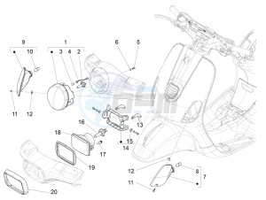 VX-VXL-SXL 150 4T 3V drawing Front headlamps - Turn signal lamps