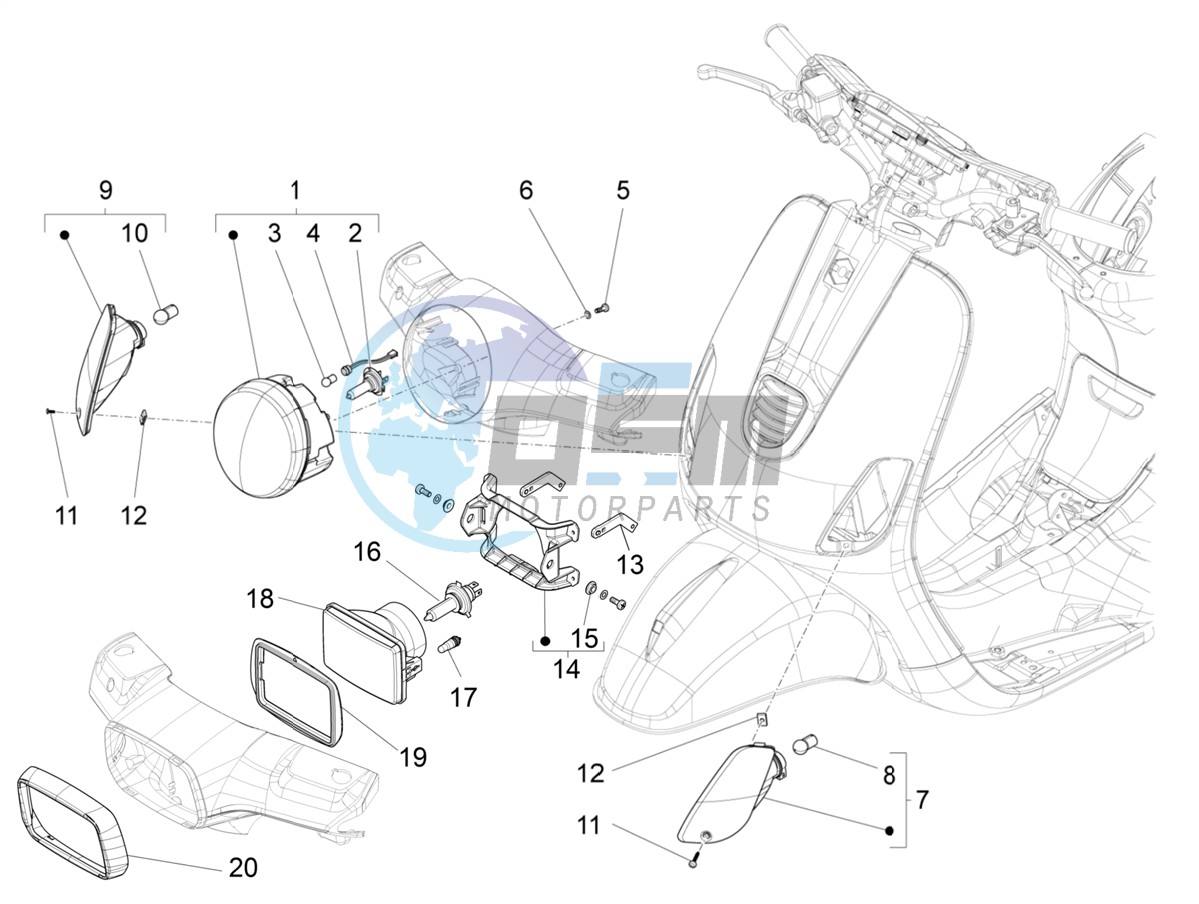 Front headlamps - Turn signal lamps