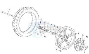 Scarabeo 125-200 Light carb. drawing Front wheel