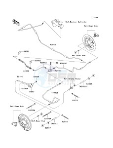 KAF 400 A [MULE 610 4X4] (A6F-AF) A6F drawing REAR BRAKE PIPING