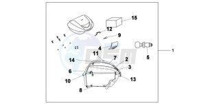 SH300A9 France - (F / ABS CMF) drawing TOP BOX 35 L QUASAR SILVER