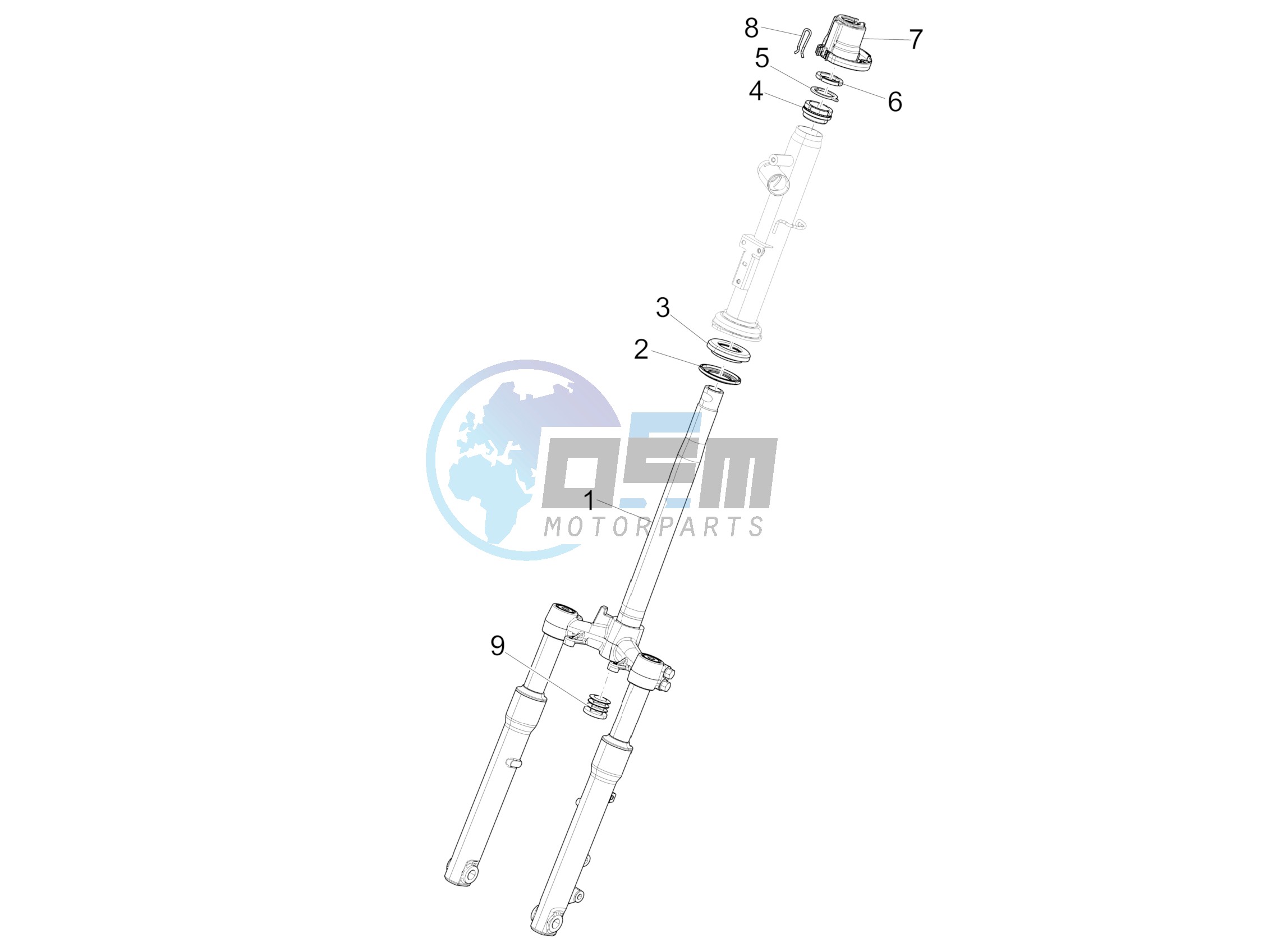 Fork/steering tube - Steering bearing unit