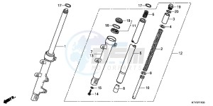 CBR125RSD CBR125RS UK - (E) drawing FRONT FORK