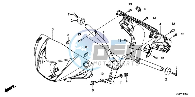 HANDLE PIPE/HANDLE COVER (NSC50/MPD/WH)