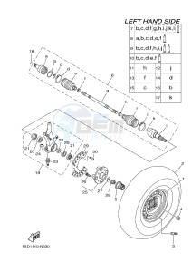 YXM700E YXM700PHF VIKING (1XPM) drawing FRONT WHEEL