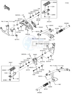 VULCAN S ABS EN650DHF XX (EU ME A(FRICA) drawing Footrests