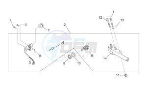 Scarabeo 100 (eng. Yamaha) drawing Lock hardware kit