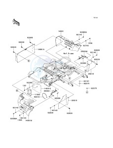 KAF 400 B [MULE 600] (B1) B1 drawing FRAME FITTINGS-- REAR- -