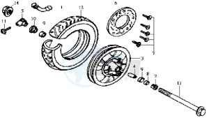 JOYRIDE 200 E2 - 2004 drawing FRONT WHEEL / BRAKE DISC